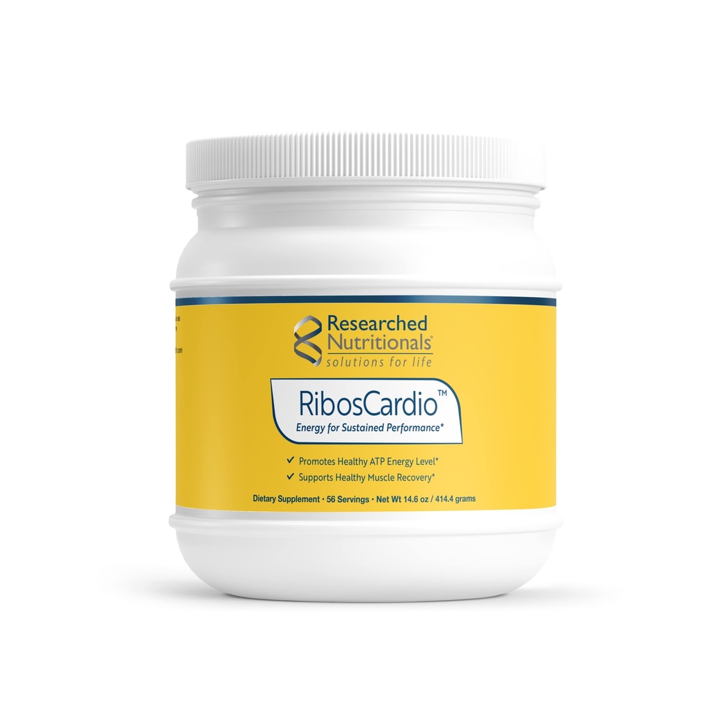 研究营养素 Ribos Cardio ATP 能量粉剂 - D Ribose & L Carnitine 补充镁,马利克酸 - 支持肌肉恢复,心脏健康和脑健康(41.4克)