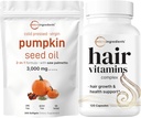 微成品 南瓜种子油 用Saw Palmetto 3000mg 软胶和卷发维生素 复合型 Capsules → 2 Pack Bundle → 冷压处女油 → 14-in-1 毛发生长支持 Collagen & Biotin