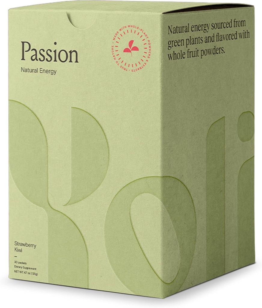 Yoli® Passion Energy Drink Powder Mix - 耐力和Stamina的天然能源 Drink Mix, 30 packets - 草莓 Kiwi Flavor