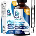 液化烯烃和生物素,2 Fl. Oz, 女性的Ultra-Strength Collagen补充剂, 女性发型生长的第三方测试生物素, Nails, 和皮肤维生素B7 Collageno Peptides – Vanilla Flavor