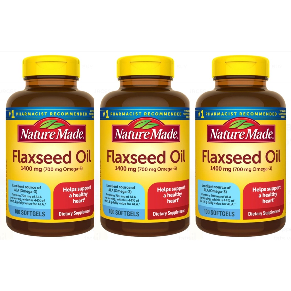 天然制造有机叶片籽 油 1400毫克700毫克 Omega 3 100 液体软胶 3 PACK
