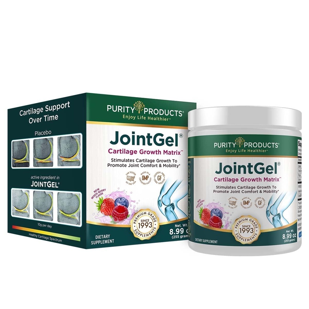 纯度产品 JointGel Formula Collagen Peptides + MSM - 支持联合灵活性 + 强化联合卡通 - 莓粉 - 30日供应