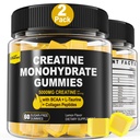 男子和女子胆汁单水合物(Creatine Monohydrate Gummys for Men and Women) - 配有BCAA,Collagen Peptides,L-Tourine,维生素B12,D3,Chewables Creatine Monohydrate 5g Perfer,天然柠檬火焰,无糖,2包