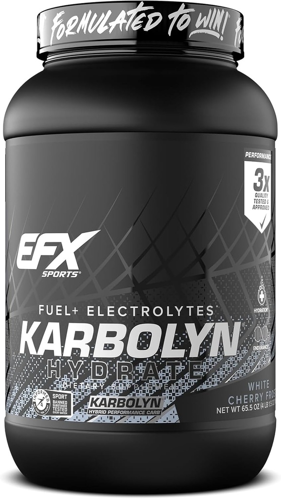 EFX体育 Karbolyn Hydrate + Carbohydrate Powder + Electrolytes + 无糖运动 饮用 Mix → Fuel & Hydrition → 兴奋剂 自由 → 66 services (白樱桃霜)