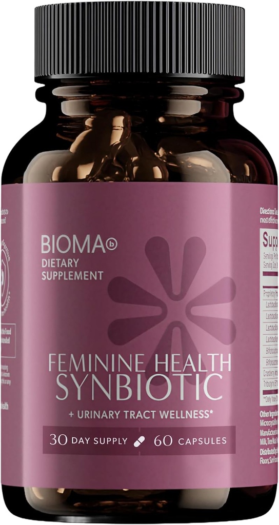 BIOMA 女性健康共生——健康阴道pH、尿道切除和消化支持的妇女健康补充——与Probiotics、Cranberry和Tributyrin——60 Capsules(30天供应)