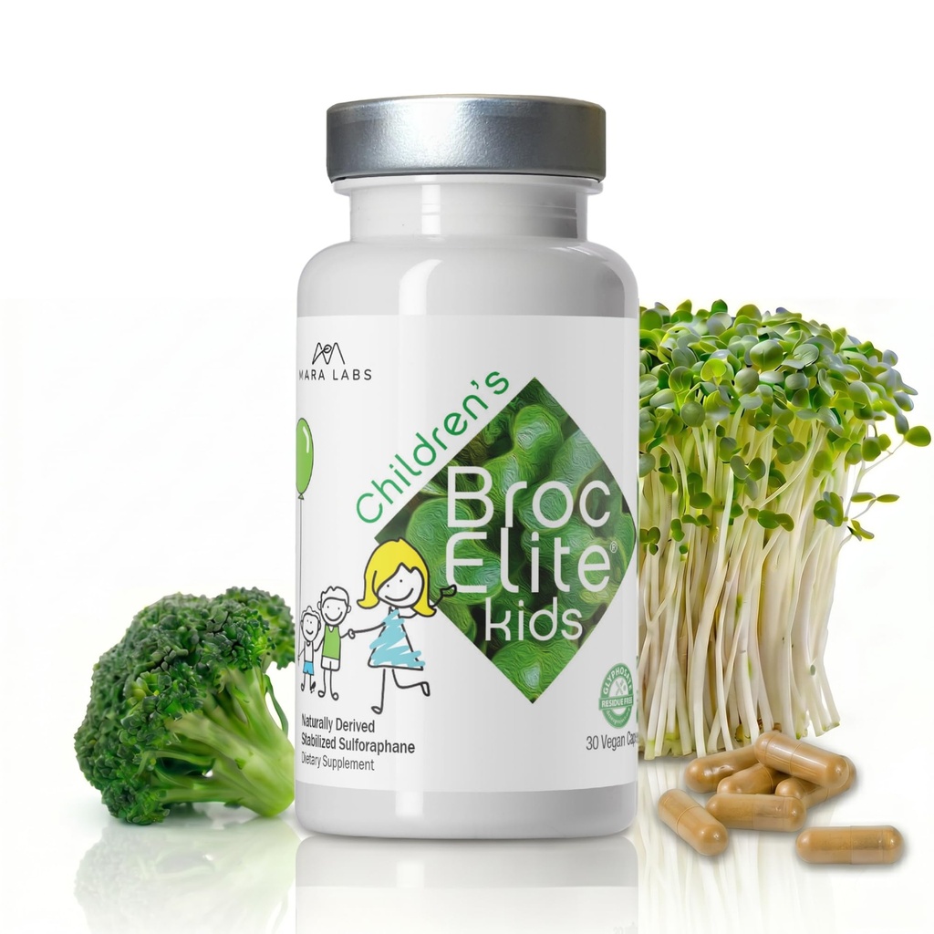 Mara Labs Kids – Broccoli Supplement w/Naturally Stableized Sulforapane Explaine for children – 没有甘磷酸盐残留 – 30 Vegan Capsules