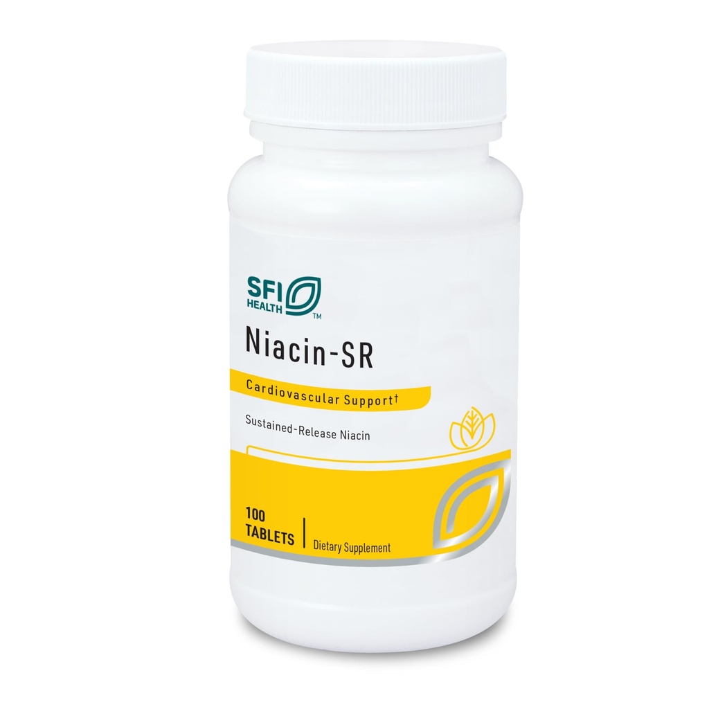 Klaire Labs SFI Health Niacin-SR - 500毫克持续释放必需维生素B3 帮助避免氟化物,可调节剂量和伪聚氨酯(100个计分片)
