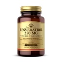 Solgar Resveratrol 250 mg 配有红葡萄酒提取剂 - 30 软胶 - 抗氧化剂支持 - 非GMO, Gluten Free, 奶制品 Free - 30 services