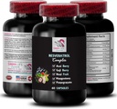 蓝莓平衡 - RESVERATROL COMLEX - 莓增益,天然靴,抗氧化物属性,每日能量,诺尼混合剂,石榴酸盐强力,活泼生活方式,Flavorful boost 1瓶60盖