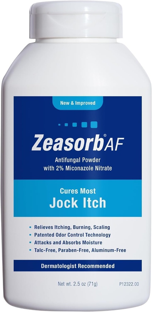 Zeasorb超级吸附剂抗菌治疗粉 Jock Itch 2.5 oz 由Zeasorb-Af提供