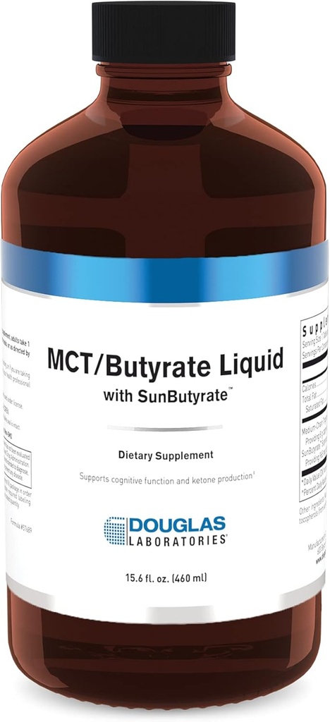 Douglas实验室 MCT/Butyrate 液体与太阳 Butyrate 提供高浓度的卡普里利酸和 Butyric 酸,在欢乐液体中 → 15.6 fl. z. → Lemon Vanilla Flavor