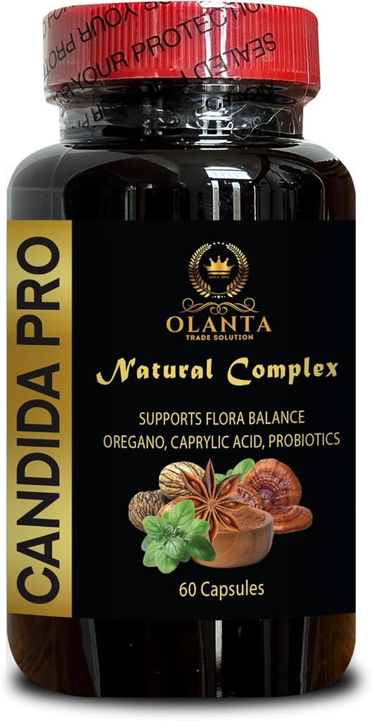 Candida PRO 复合体 -- -- 平衡的脂肪健康支持,用于Candida、黑胡桃、禾木、Candida的毛酸卡普尔 -- -- 1瓶