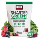 FORCETOR Smarter Greens 超级食品 厨师、绿色和超级食品 配有抗生素、抗氧化剂和纤维 支持消化的绿色补充剂 Nitric Oxide和能源 60软厨师