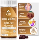 Vegan Calcium Gummys K2 维生素补充剂 MK-7 & Vitamin D3, 镁 & 13 Trace Minerals, 支持 Bone Density QQ Planet B12 - Bone & Heart Complex, 60 cm.