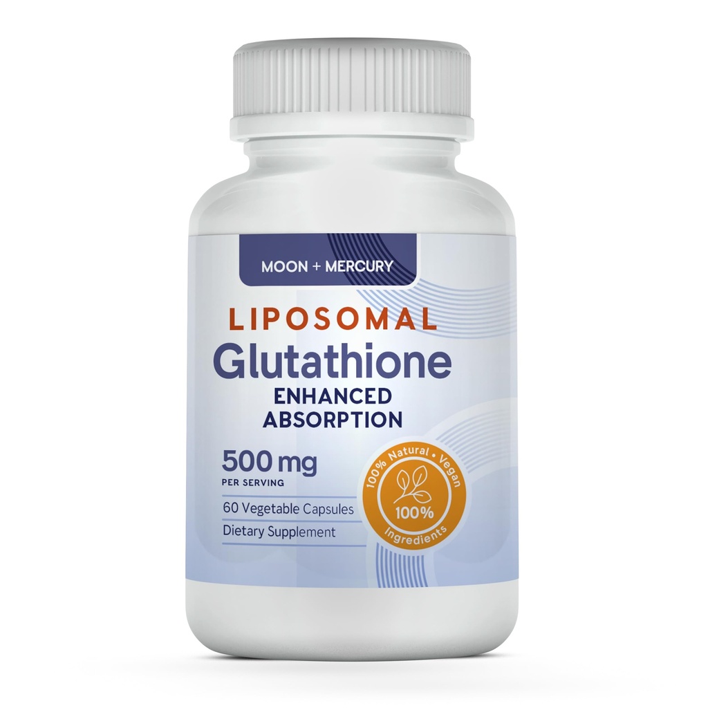 Liposomal Glutathione Non-GMO,Gluten Free 500mg 补编 - 可以提供免疫支持、肝解毒、脑健康和心脏健康 - 60 Glutathione Capsules