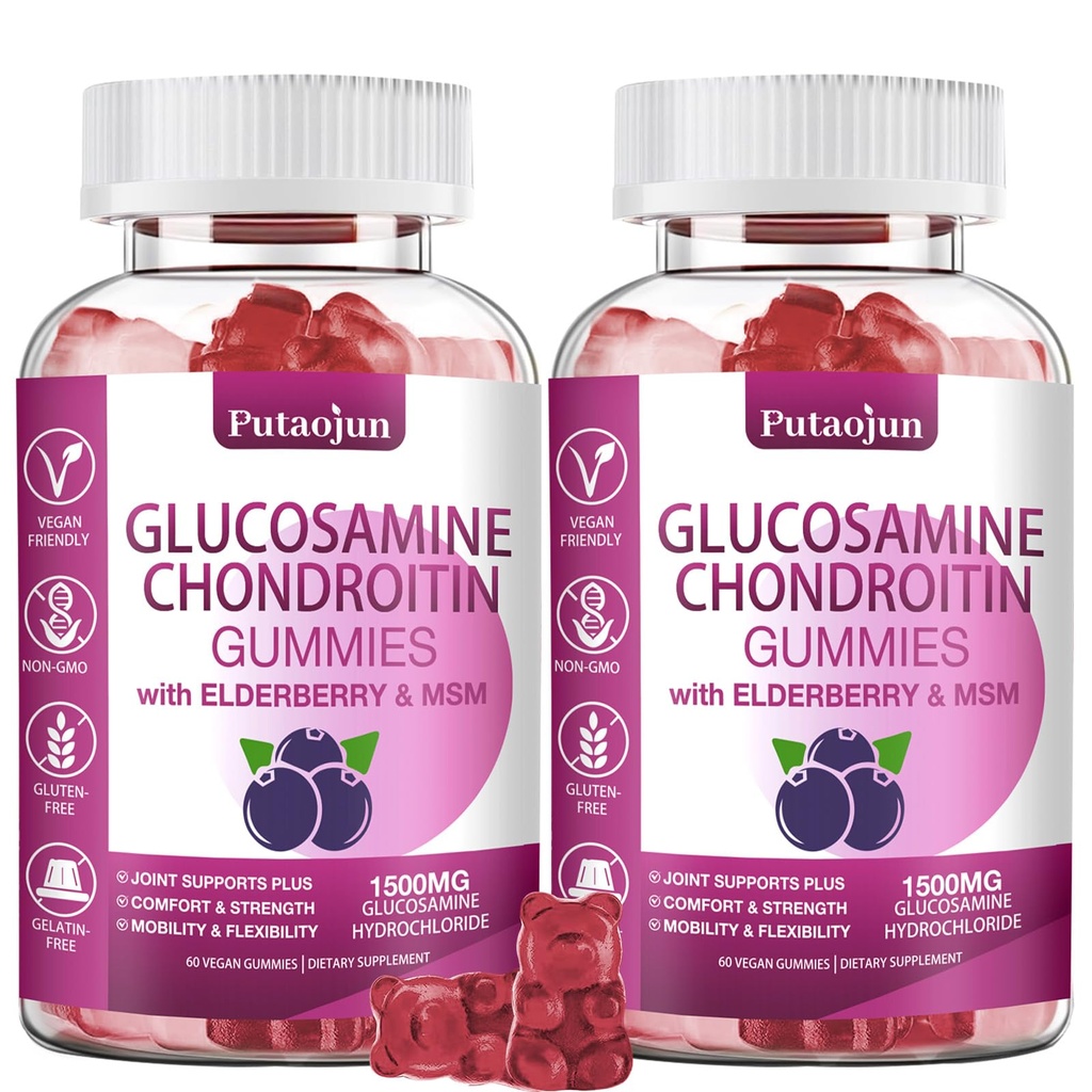 Glucosamine Chondroitin 配有 MSM 和 Elderberry 配有 Glucosamine Chondroitin Gummy 配有 成人和女性配有 Glucosamine chondroitin Gummys Extra Power 配有 + 联合 配有 → 2 Pack