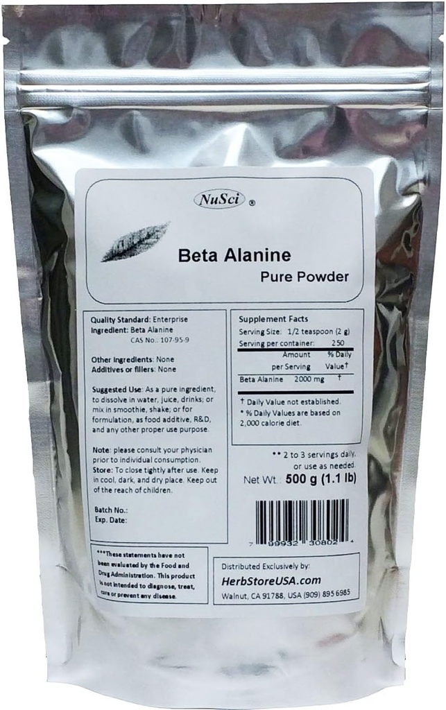 耐力纯Beta Alanine粉(500克(1.1磅))