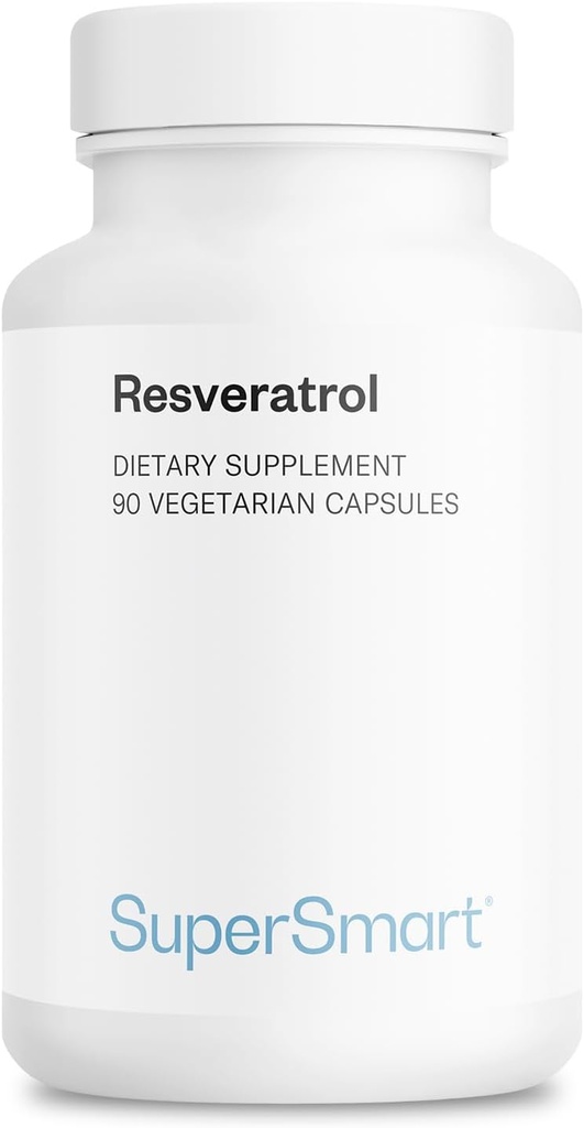 Supersmart - Resveratrol 40mg/日(被好地接受) - 有机红葡萄提取器 - 高概率的Resveratrol 补充 QQ Non-GMO & Gluten Free - 90 Vegetarian Capsules