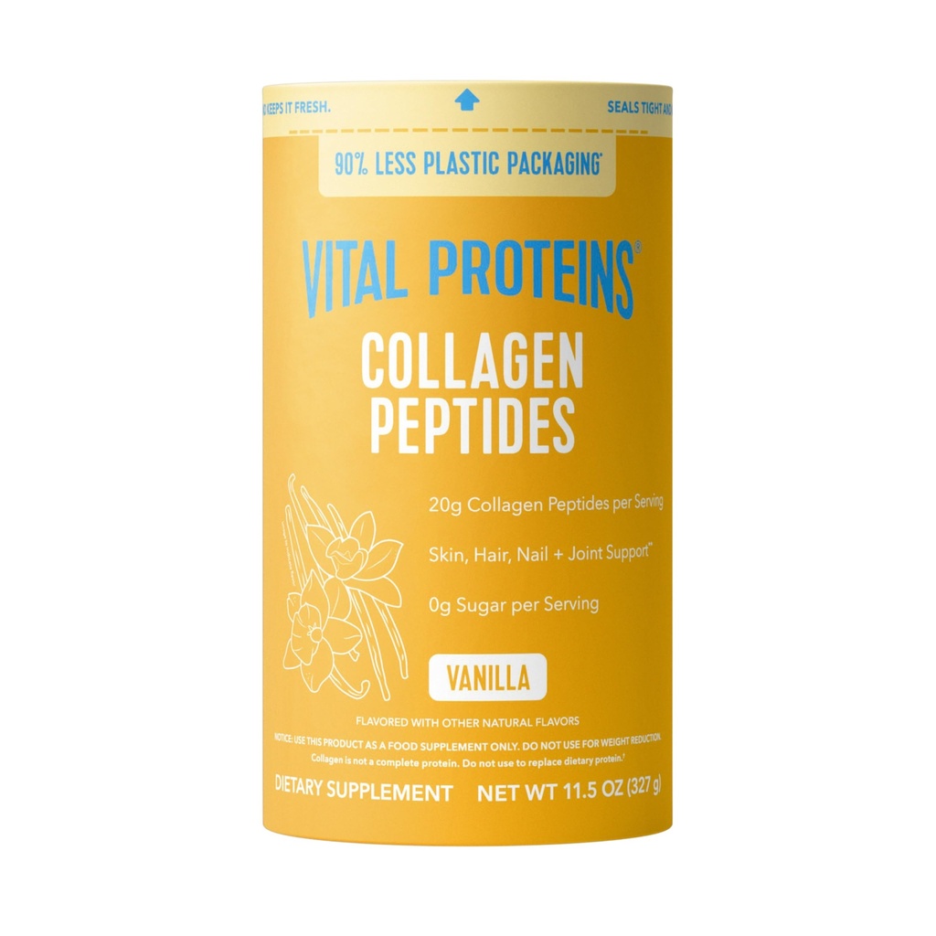 生命蛋白Collagen Peptides 粉末香草 - 支持头发,皮肤,钉子,骨头,关节,女性粉末
