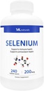 ML Naturals Selenium 200mcg 240 蔬菜胶囊. 支持免疫健康、NSF认证和cGMP-Compliant