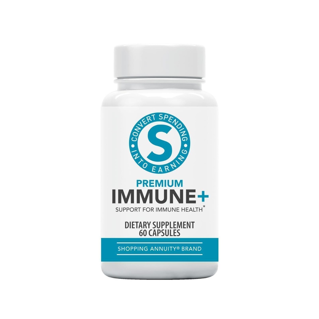 购物年金品牌Immune Premium Immune + Formula - 每日Immune 支持 Reishi Mushroom, Echinacea, American Ginseng, Vitamin C & Zinc - 支持精神清晰度和能量水平 (60 Capsules)