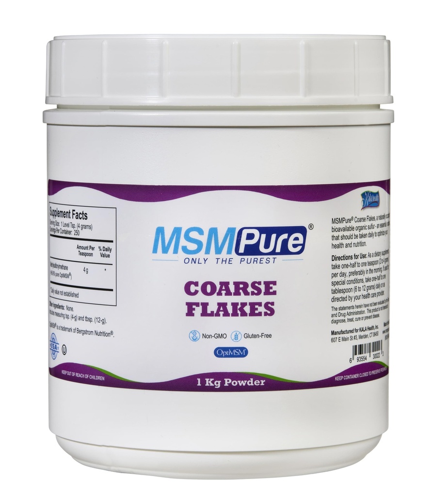 KALA 健康 MSMPure 粗毛棉粉花 – US-Made MSM 用于联合健康,皮肤外观,以及头发和钉子支持 – 2.2 lb,有机硫
