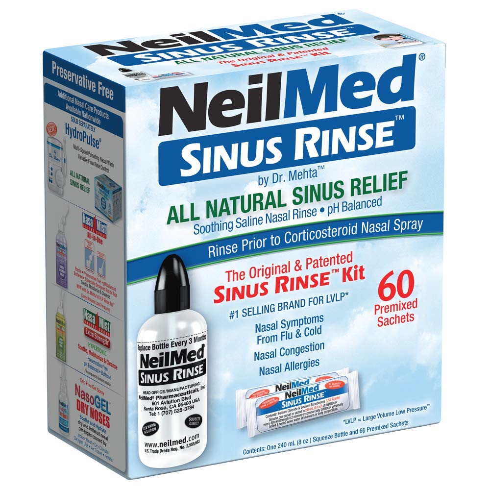 NeilMed Sinus Rinse - A Complete Sinus Nasal Rinse Kit, 50 计数(一包) 计数可能有所不同