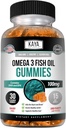 Kaya Naturals Omega 3 Fish Oil Gummys - 配有EPA & DHA Fatty Acids的鱼油补充剂 - 帮助支持大脑,眼睛,心脏健康和免疫支持 - 非GMO - 30个计数
