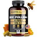 Earth Elixir 3-in-1 有机蜜蜂波伦卡普勒 – 非GMO,纯Raw Bee波伦,皇家Jelly,Propolis Extraction for Women & Men – Natural Energy, Immune & Virtuality Supports – 180 Propolis Capsules (英语).