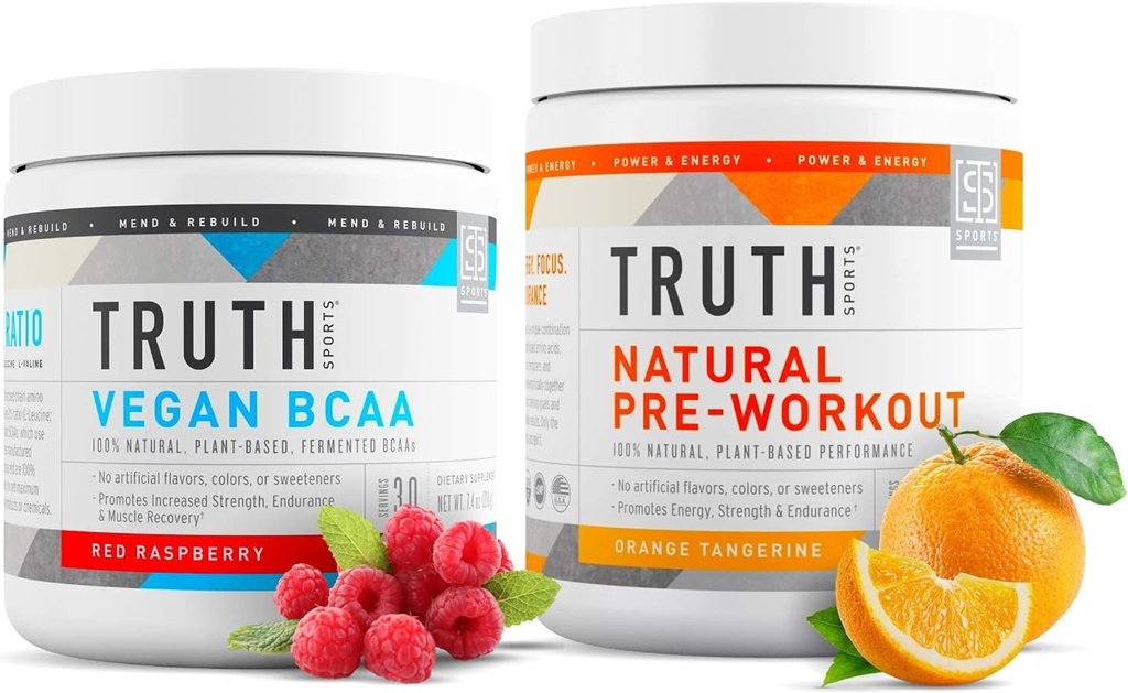 真理营养 自然运动员锻炼堆—自然预磨(Orange Tangerine) + Vegan BCAA(红莓)