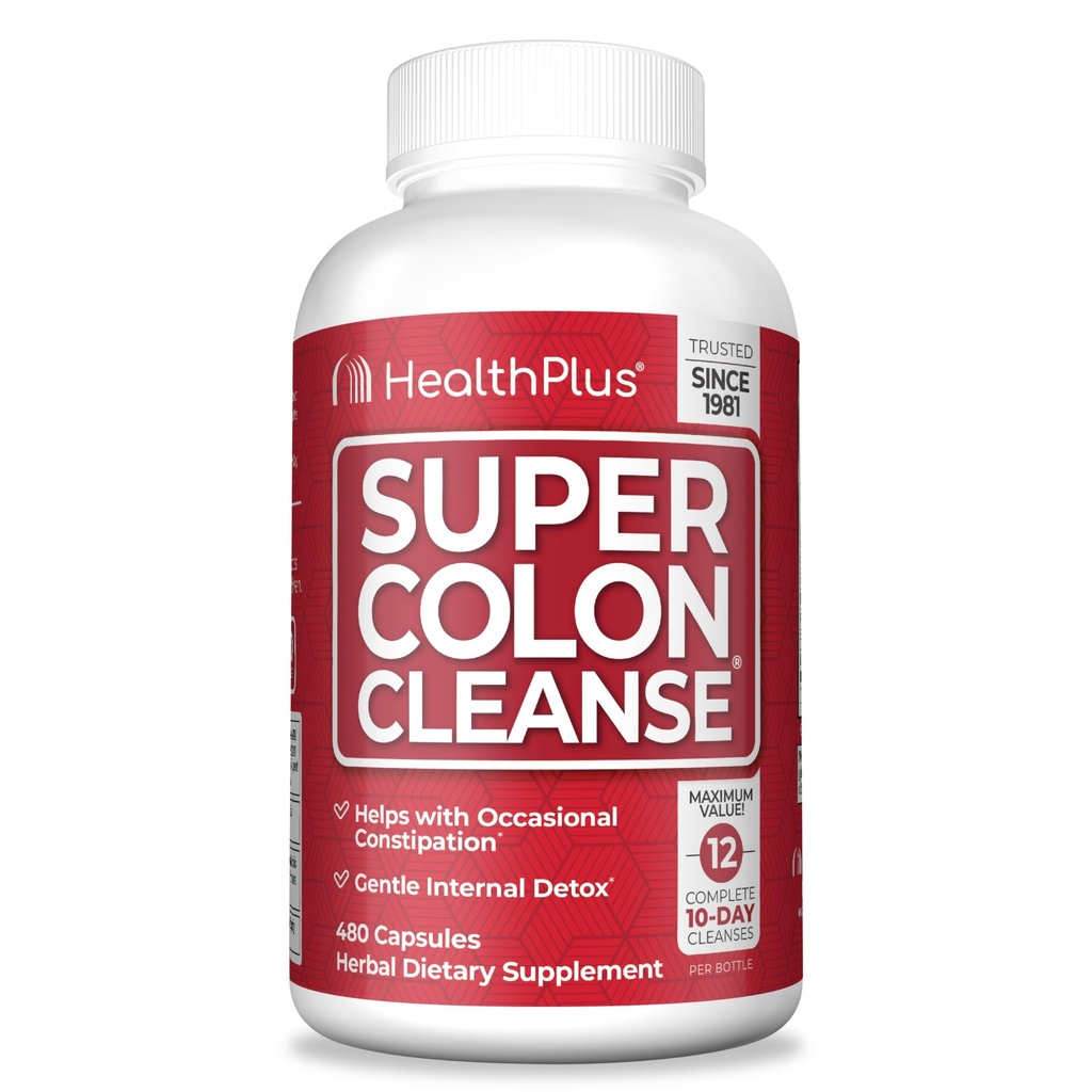 健康+超级Colon Cleanse 120天 Gentle Gut Cleanse Detox, Psyllium Husk, 辅助便秘治疗和消化支持的Probios, 480 Capsules