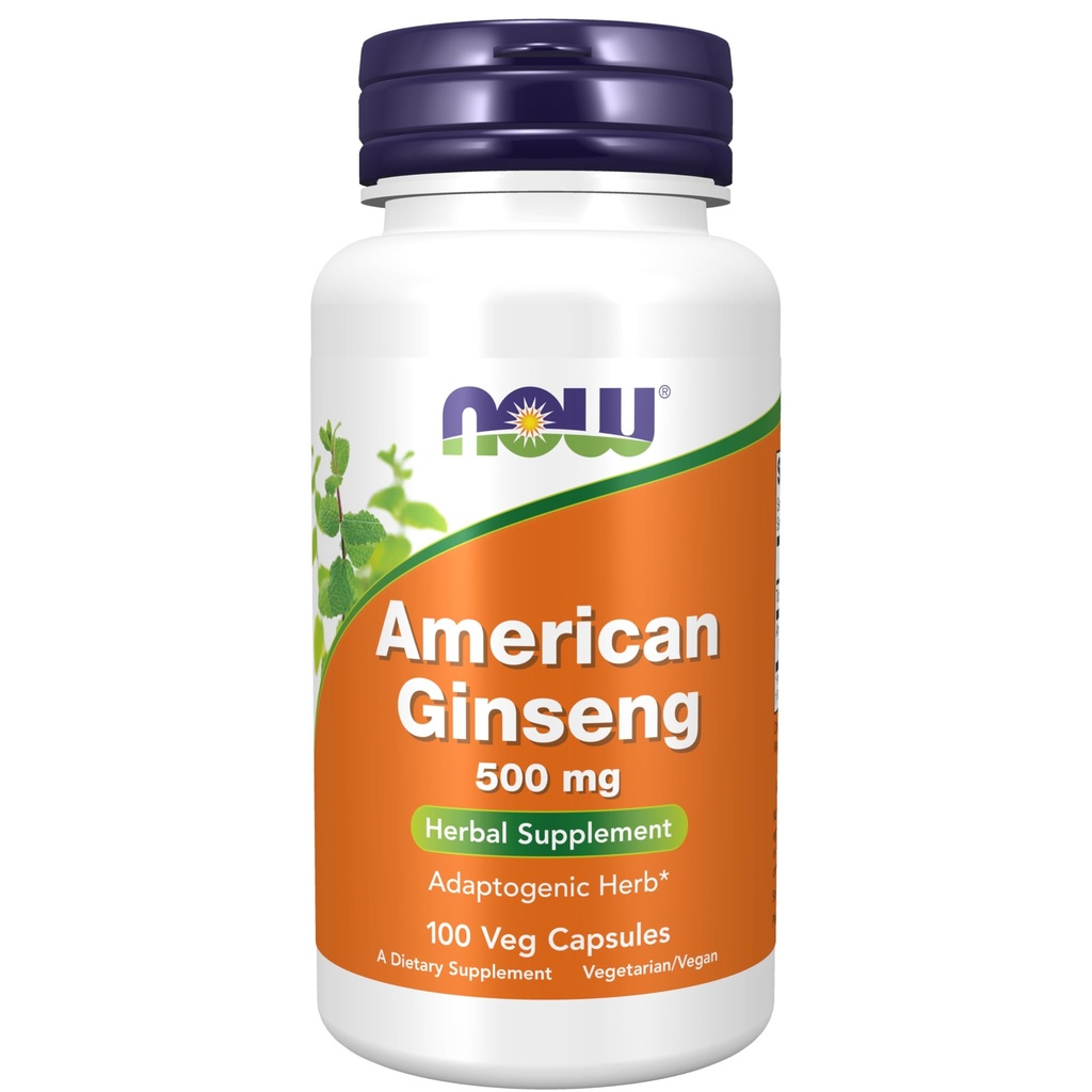 Now Foods Supplements, American Ginseng (Panax quinquefolius) 500 mg, 草药Supplements, 100 Veg Capsules (英语).