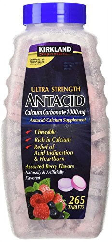 Kirkland 签名 超强抗酸碳酸钙 1000 MG 各类贝里裂片(265片)