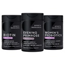 来自冷压油的体育研究晚报Primrose Supplement, Vegan Biotin 10,000mcg 与椰子油和女性先天生物素,65亿 CPU