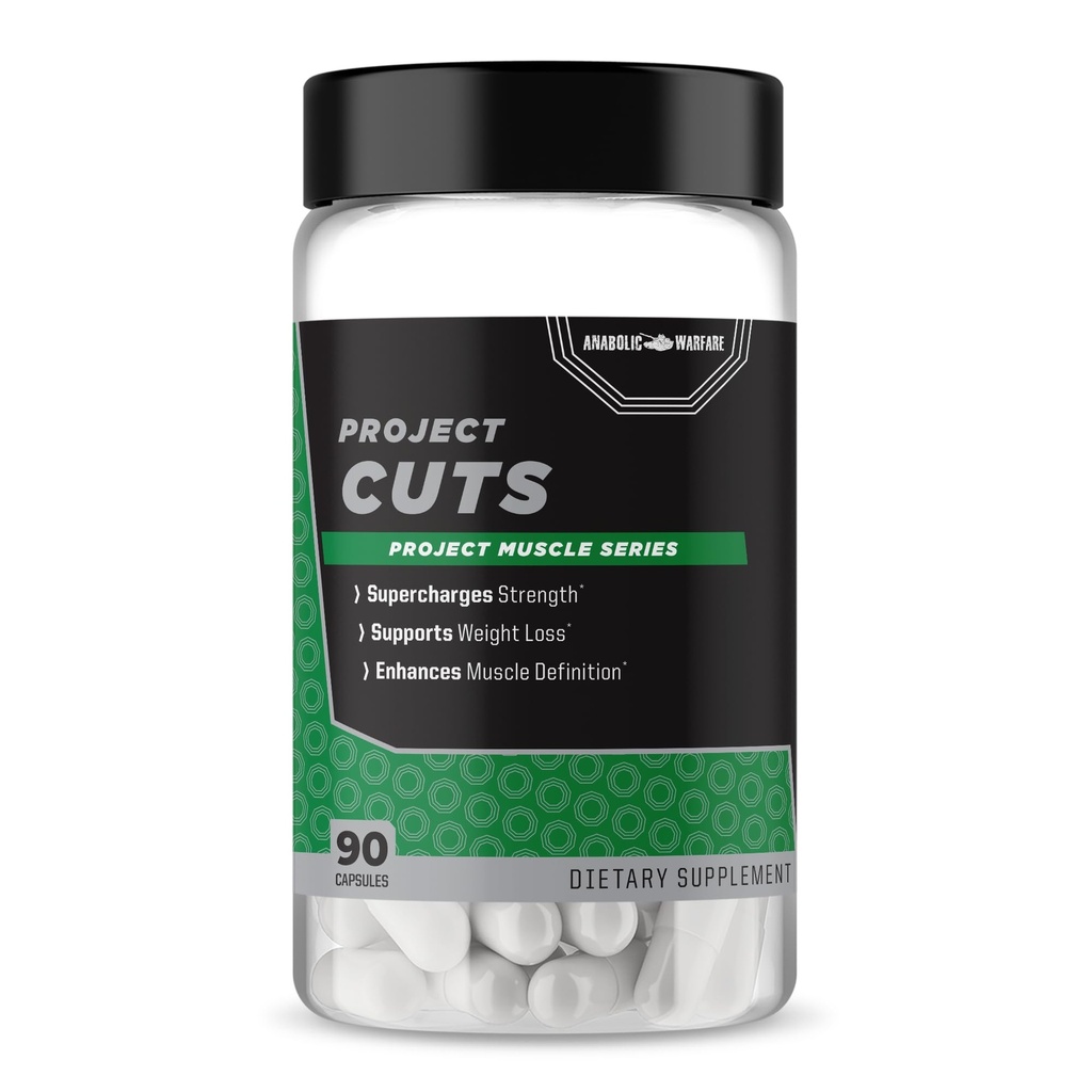 Anabolic Warfare Project Cuts, Body Recomposition, 肌肉定义,无兴奋剂,用植物学制造* (90 Capsules)