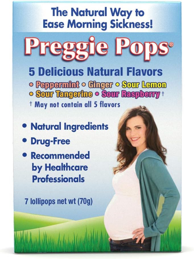 Preggie Pops 7 Lollipops 7 怀孕期间的早间疾病和恶心救济 怀孕的妈妈和婴儿的安全 QGluten Free 7 Flavors:柠檬,Raspberry,Peppermint & More