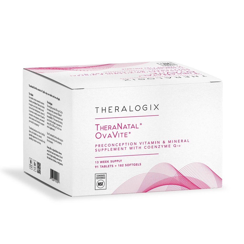 Theralogix TheraNatal OvaVite 孕前维生素 -- -- 13周供应 -- -- 含COQ10*的妇女产前维生素和生育率补充剂 -- -- NSF认证 -- -- 91 Tabs,182 Softgels(91服务)