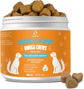 皮肤和大衣 嚼狗 - 痒皮狗补充 支持热点 舒适和谢丁过敏 与Omega 3鱼油,EPA & DHA脂肪酸,培根 Flavor 100 Count Softs treats