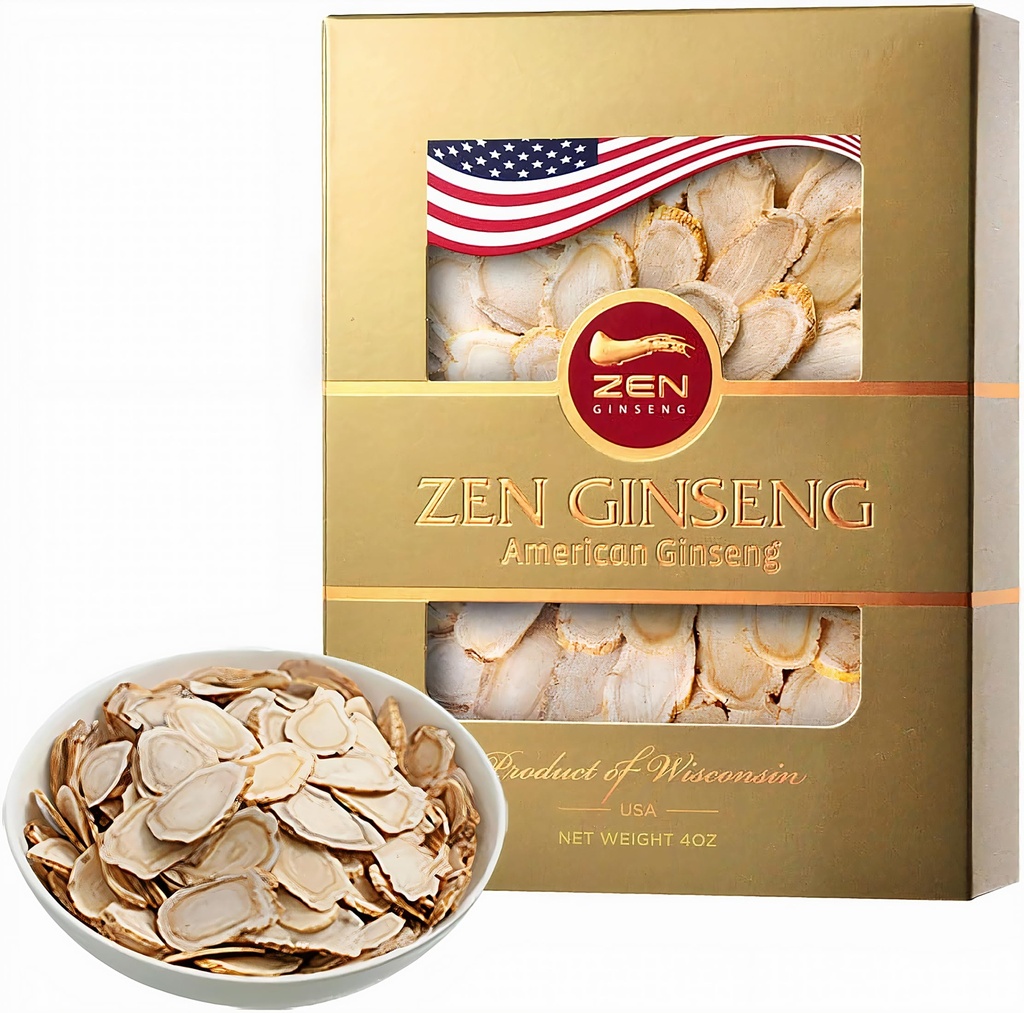 美国威斯康辛州Ginseng Slices——改善男女的能源、性能和心理健康(4 Oz. (Pack of 1))