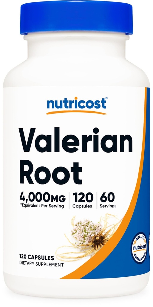 营养成本 Valerian 根状盖(每服1 000毫克) 120个盖状盖(每服4 000毫克)