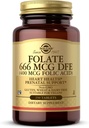 Solgar Folate 666 mcg DFE(叶酸400 mcg) - 250 片 - 产前支持 - 非GMO, Vegan, Gluten Free, 奶制品免费, Kosher - 250 服务