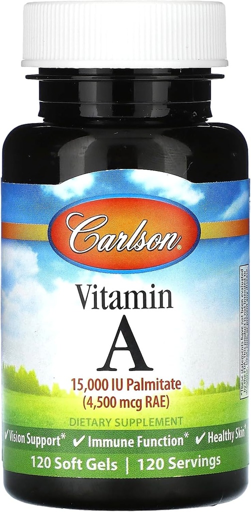 Carlson实验室维生素A Palmitate, 15000 IU, 120软胶