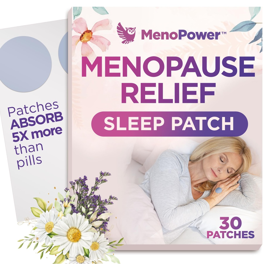 女性冷却舒适睡眠补丁 - 更年期救济更好的睡眠援助 - 放松和超强睡眠补充 - 支持热闪光,优质睡眠和减少肥胖 - 30个补丁