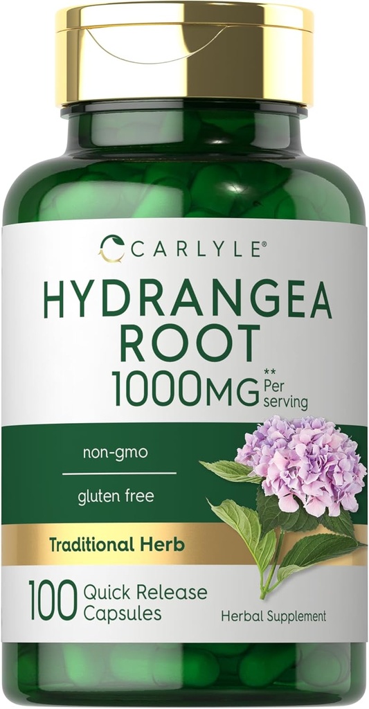 Carlyle Hydrangea Root Capsules 1000 mg × 100 伯爵 × Non-GMO, Gluten Free Excret