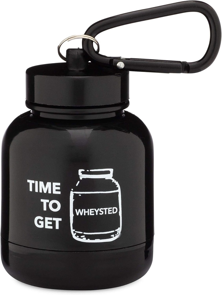 ONMYWHEY - 蛋白质粉末和补充漏斗键链,可移植到健身、健身、健身和旅行的容器 - TSA 批准,时间到 Wheysted