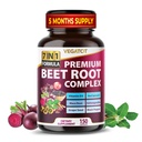 VEGATOT Beet Root * 美国制造和试验 * 专注于Ginseng Maca Root Ashwagandha - 能源研究所免疫支持(150个计数(一包))