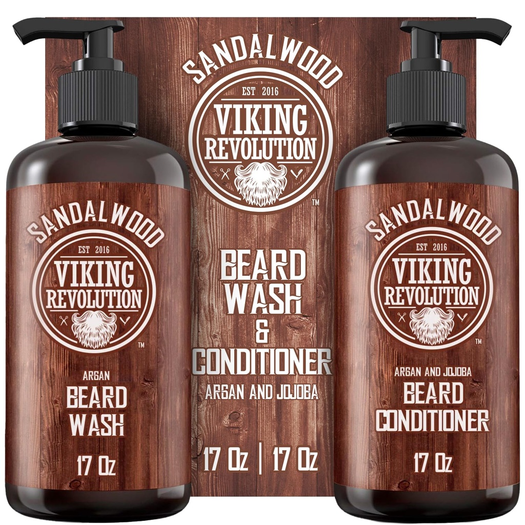 (原始内容存档于2018-09-21) (英语). Viking Revolution Beard Wash & Beard Contitioner Set with Argan & Jojoba Oils - Softens and Instructions - Natural Sandalwood Scent - Beard Shampoo with Beard Oil (17 oz) (英语).