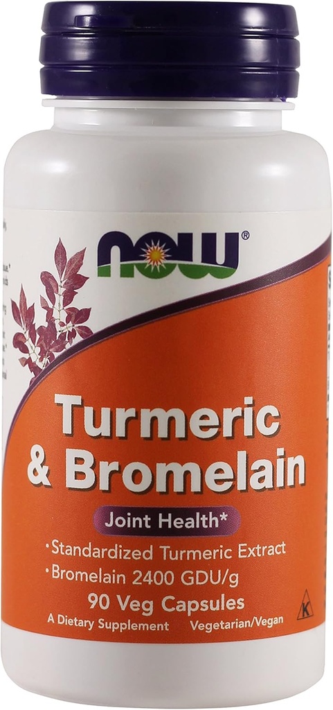 Now Foods - Turmeric & Bromelain 联合保健 - 90 蔬菜卡普尔