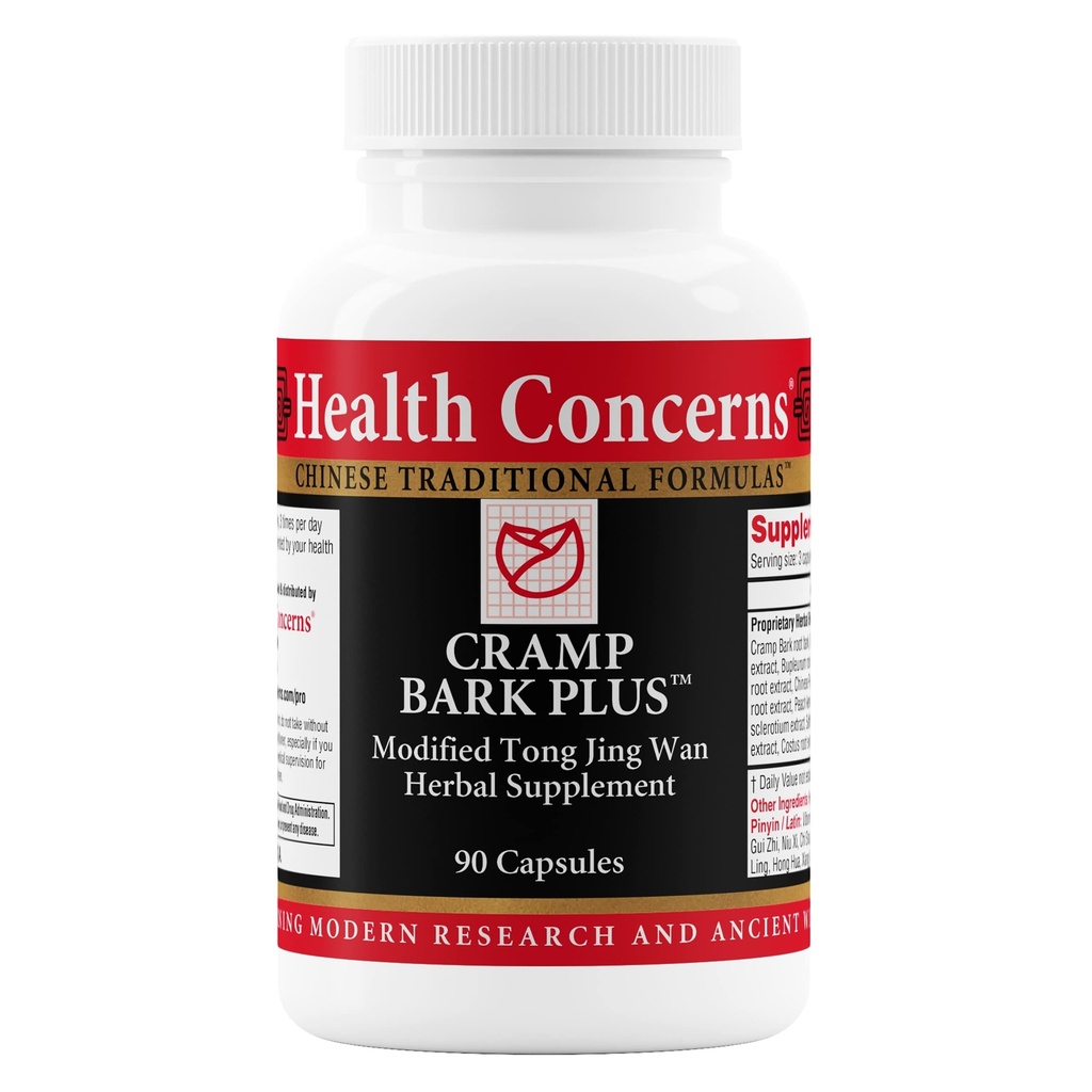 健康关注 Cramp Bark Plus – 月经 cramp 救济和激素平衡 – 流通支持 – 董奎伊,黑科霍什,布普勒鲁姆 & 中国草药 – 女性草药补充 90 Capsules