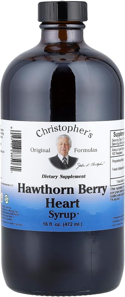 克里斯托弗的原始公式 Hawthorn Berry Heart Syrup - 16 fl oz → 天然草本植物混合物,用于一般健康